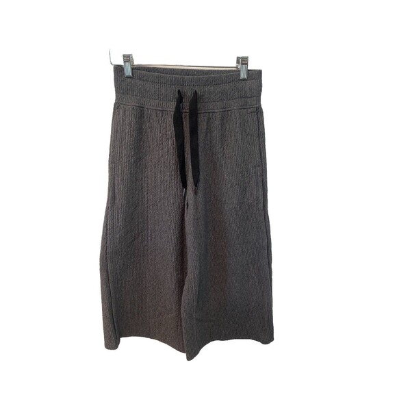 Lululemon Retreat Yourself Heathered Core Dark Grey Cropped Wide Leg Pant Size 4 - Picture 2 of 7